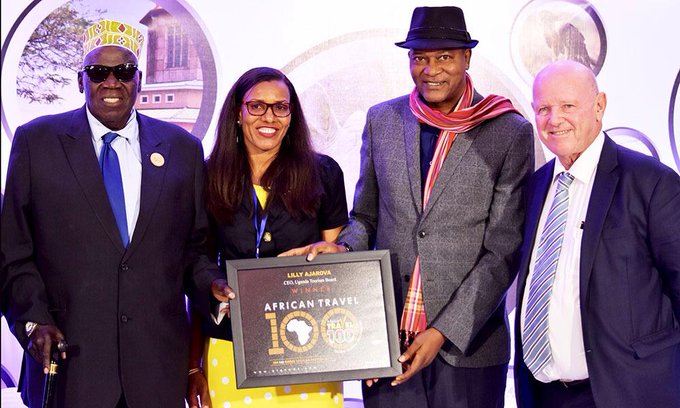 Lily Ajarova was recognized with the Global Tourism Personalities award for her efforts in promoting tourism at the ongoing Pearl of African Tourism Expo.