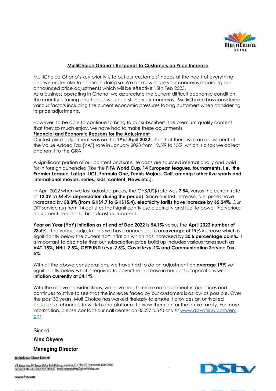 Multi Choice Ghana Rejects Price cuts
